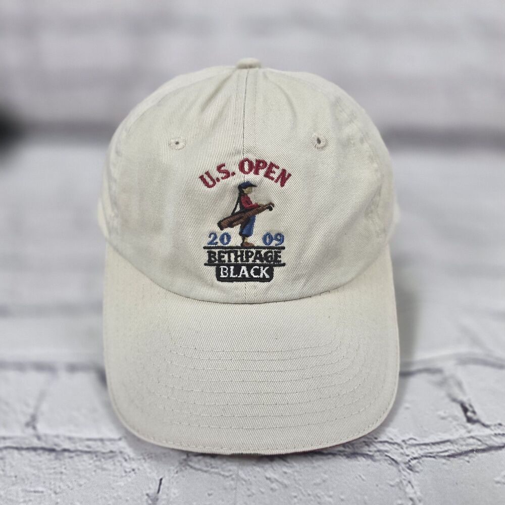 US Open 2009 Bethpage Black USGA Member Hat Cap Adjustable Strap Back Beige